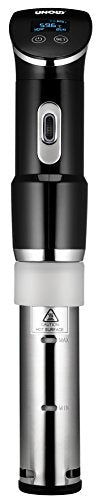 Unold 58915 Sous Vide Stick Time - 1.300 Watt, Schwarz, Edelstahl Garer für alle Töpfe ab 18 cm Höhe, Temperaturgenauigkeit 0,2°C, einstellbar von 0 – 95°C, für bis zu 20l Wasser im Sale